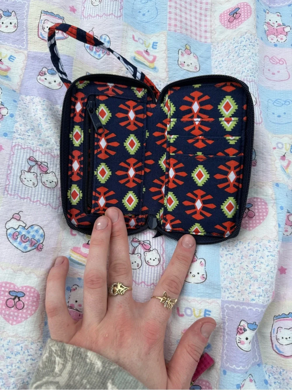 Vera Bradley wristlet wallet with clear id pouch
